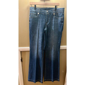 White House Black Market Wide Leg Women's Denim Jeans Blanc Size 10